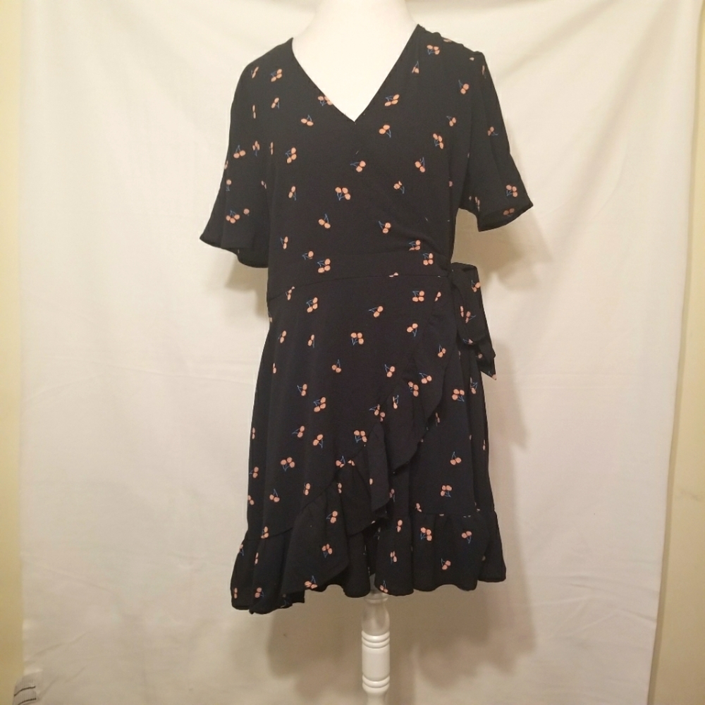 Xhilaration dress size XXL black with cherries